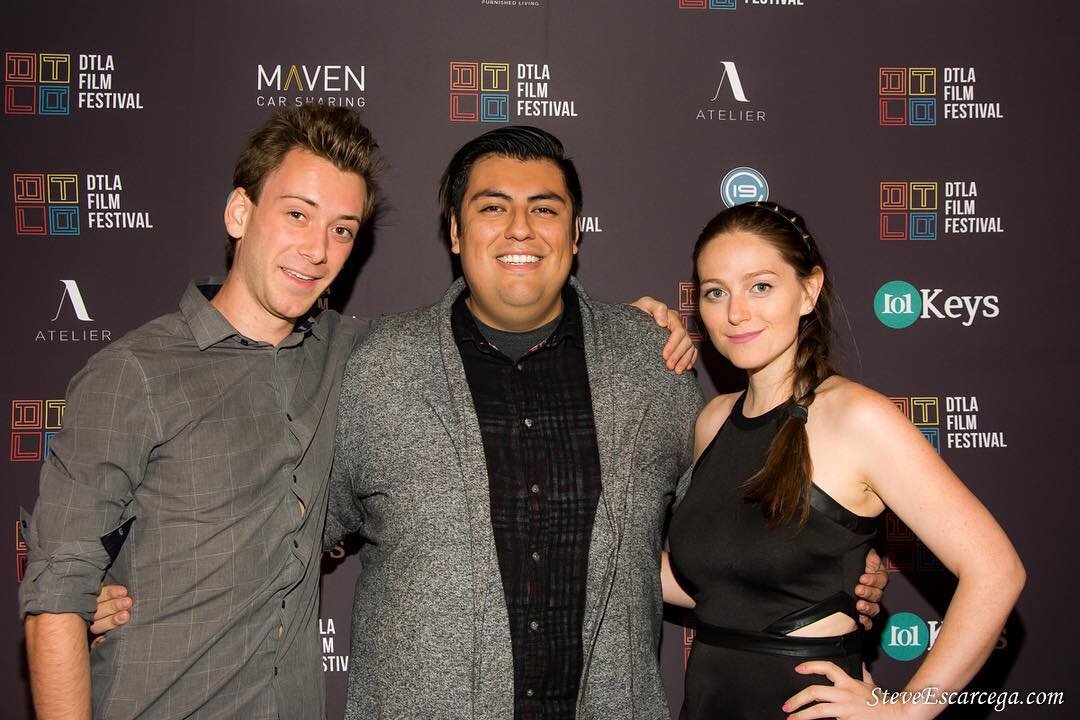 Leo Ramsey, Jorge Xolalpa Jr. and Summera Howell at the Blue Line Station screening at the @downtownlosangelesfilmfest! Shout out to @drivemaven, @cloud19media, and @atelierapartments for being wonderful sponsors! 🎥🎬❤️