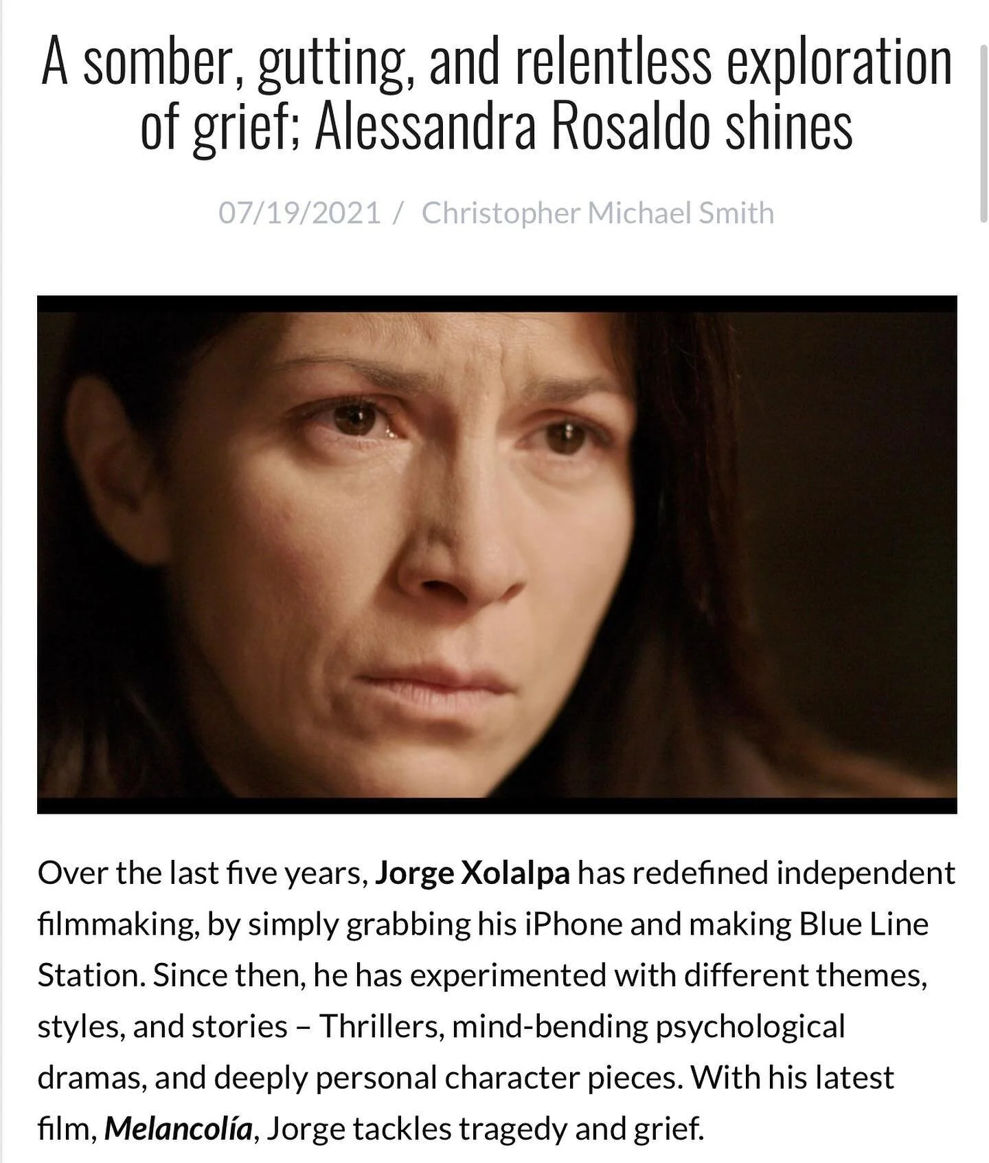 &ldquo;At the heart of this film is @alexrosaldo. With several highly anticipated performances, this year from Lady Gaga, Frances McDormand, Jennifer Hudson, and Kristen Stewart &ndash; all of which are strong contenders for awards season &ndash; Ale