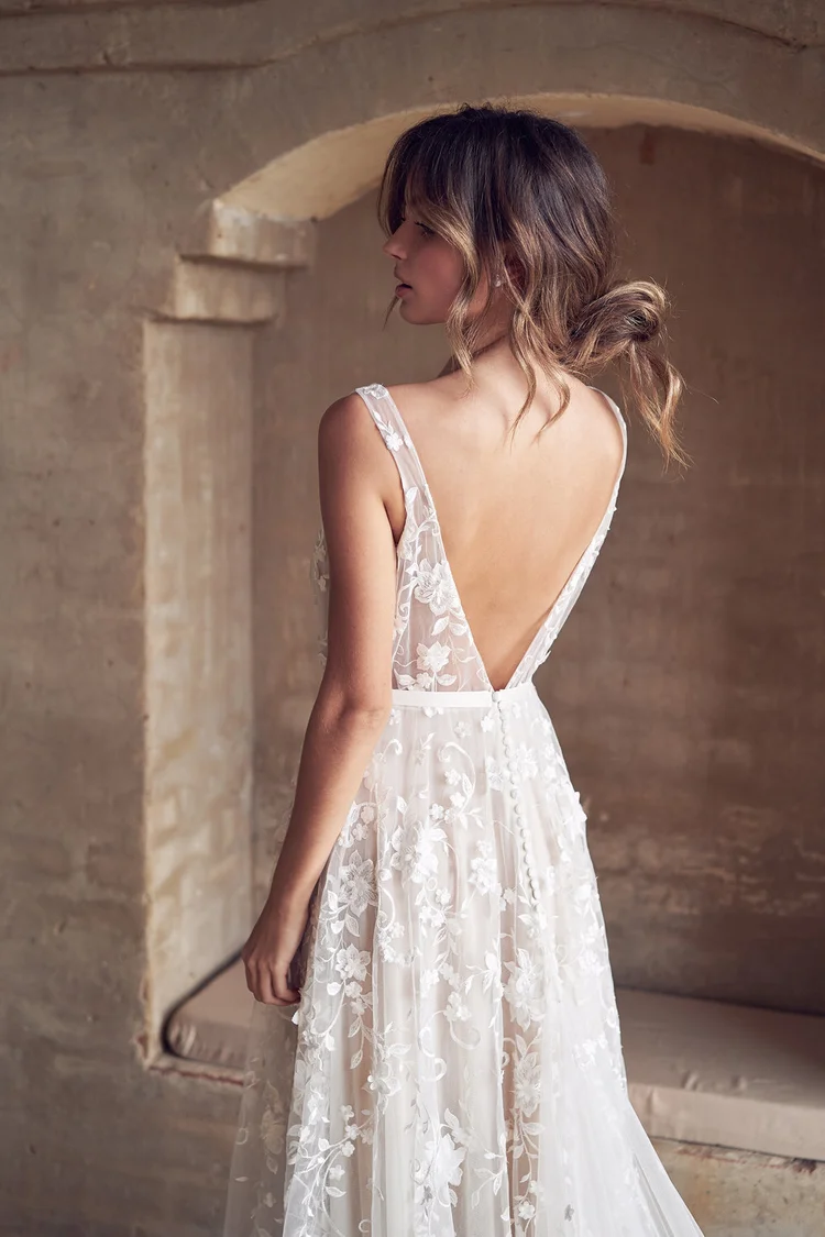 chinese dress ladies Petite Amalie Tulle Crochet Lace Dress 5 / Cream main image 0