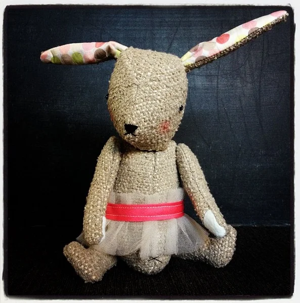 stuffed bunny with articulated arms, legs and head