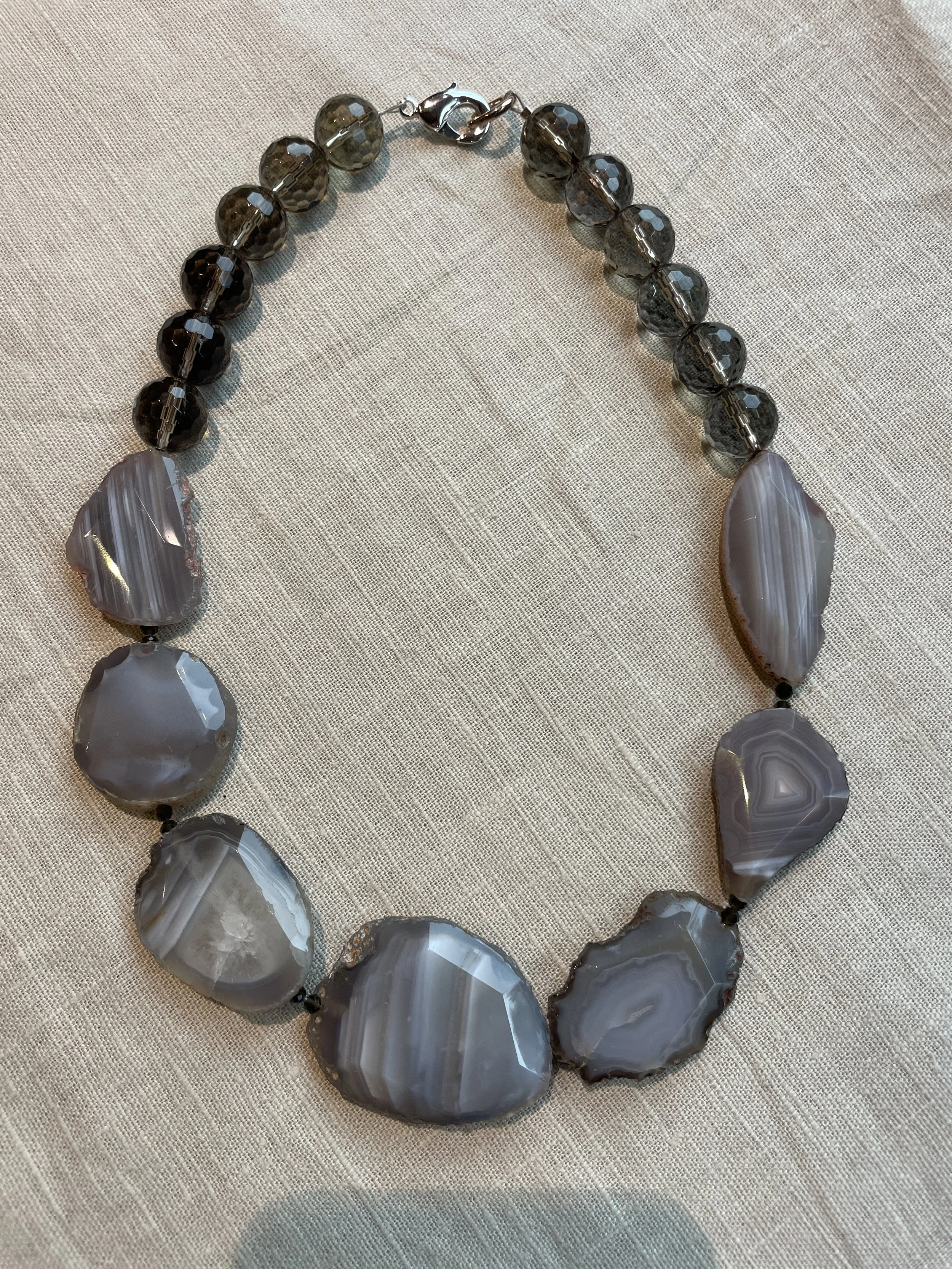 Grijze Agaath met Rookkwarts.