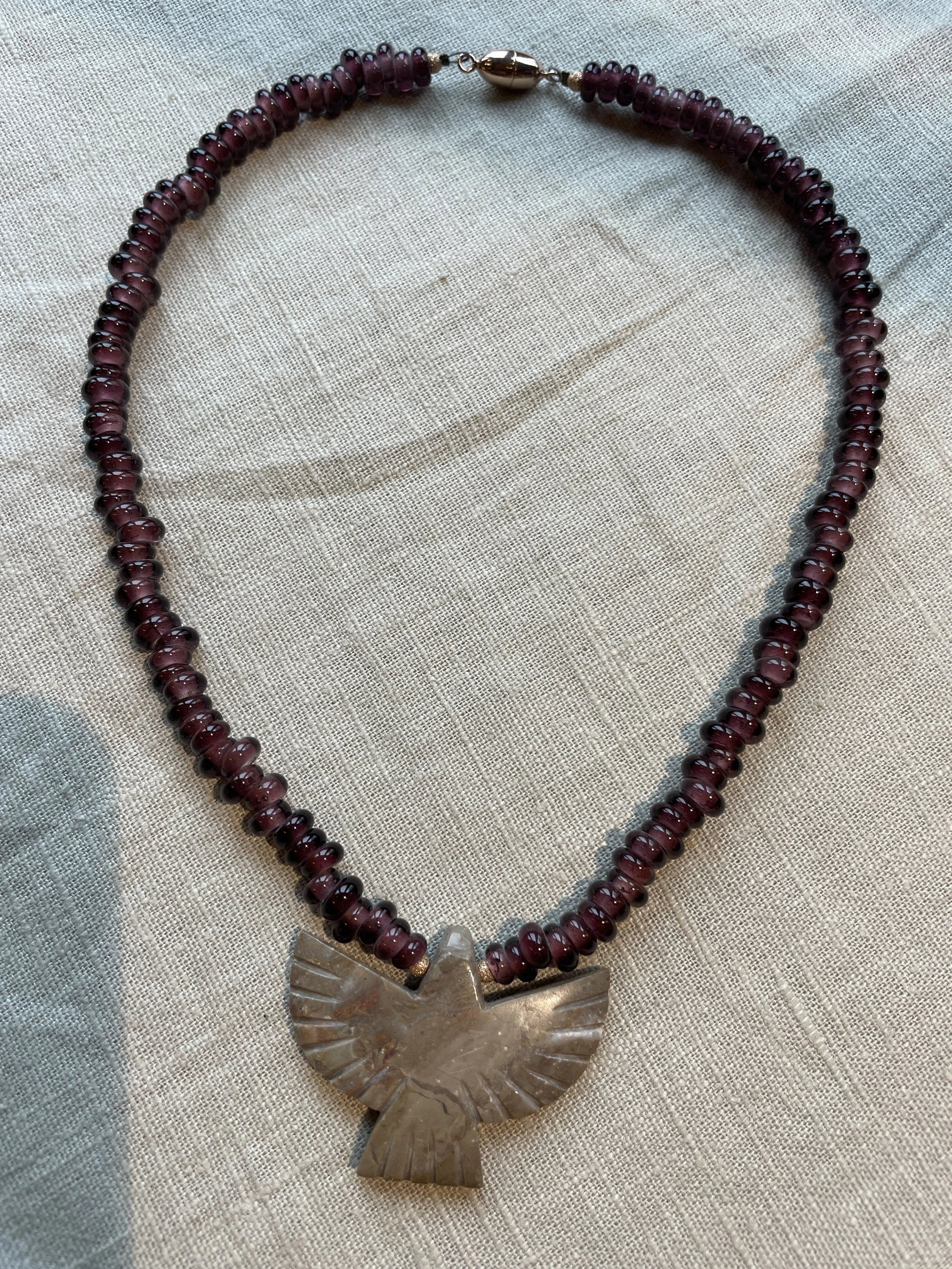 Glasbeads met Fenixvogel.