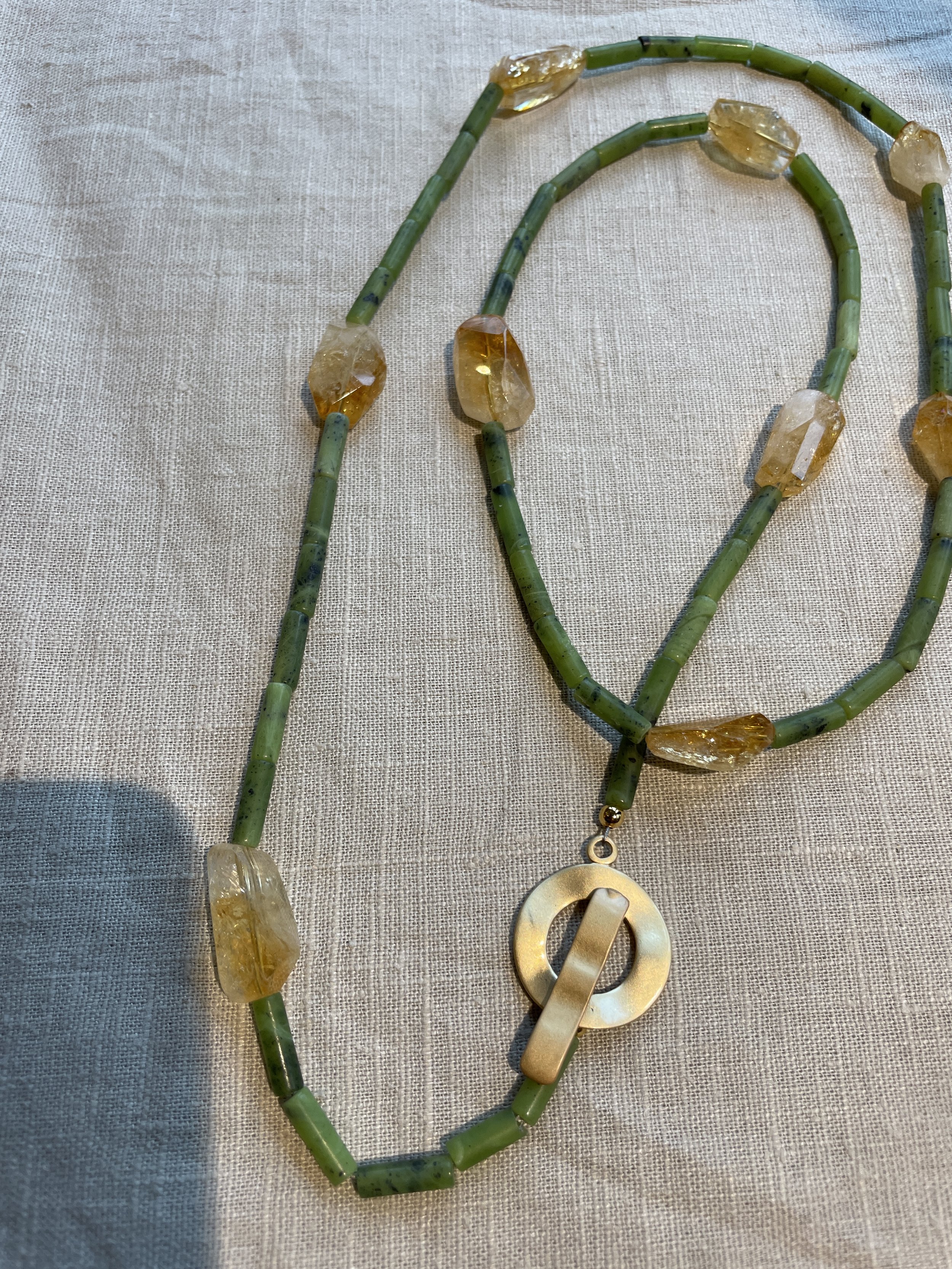 Jade met Citrien ketting