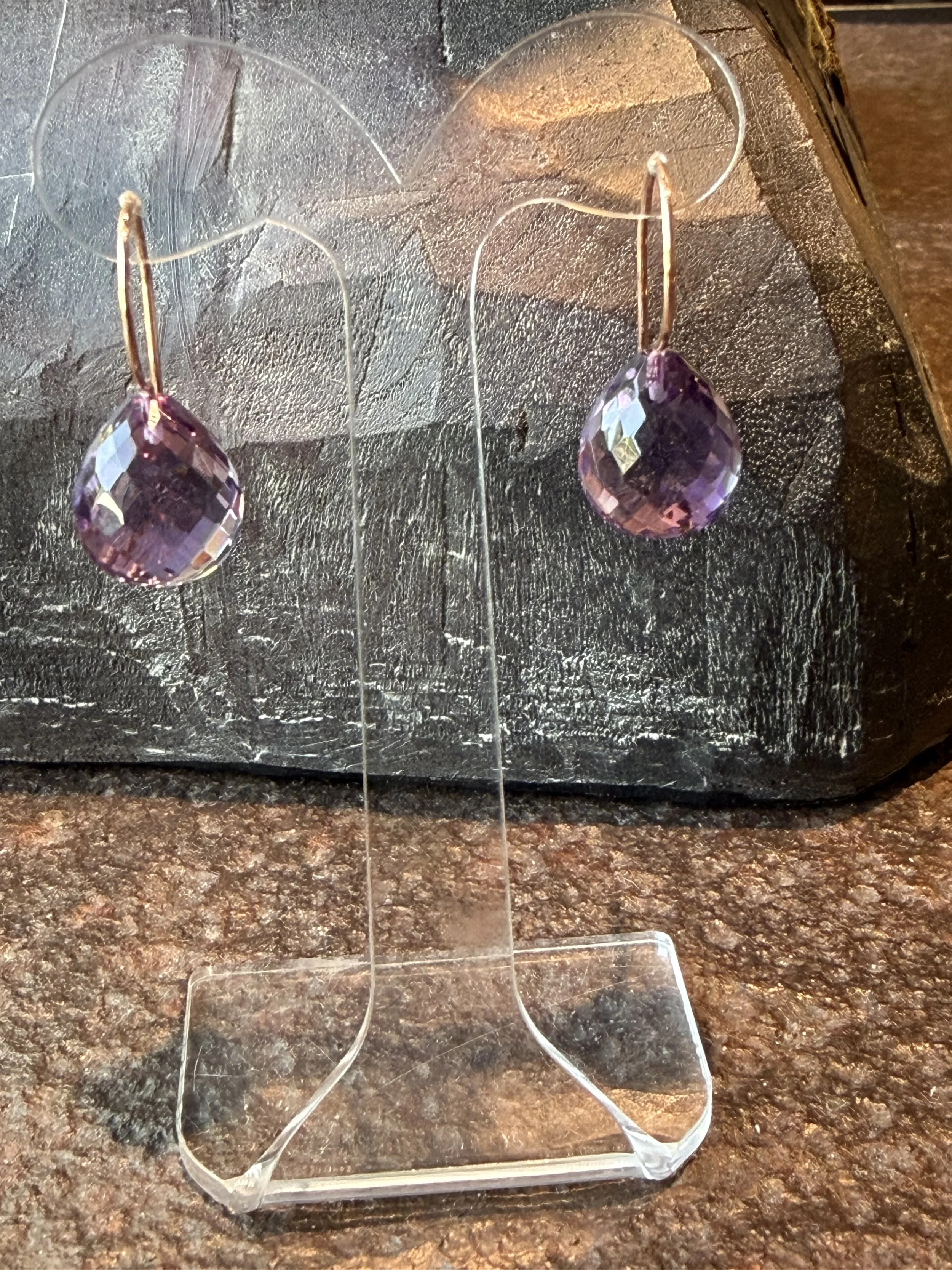 Amethyst oorbellen