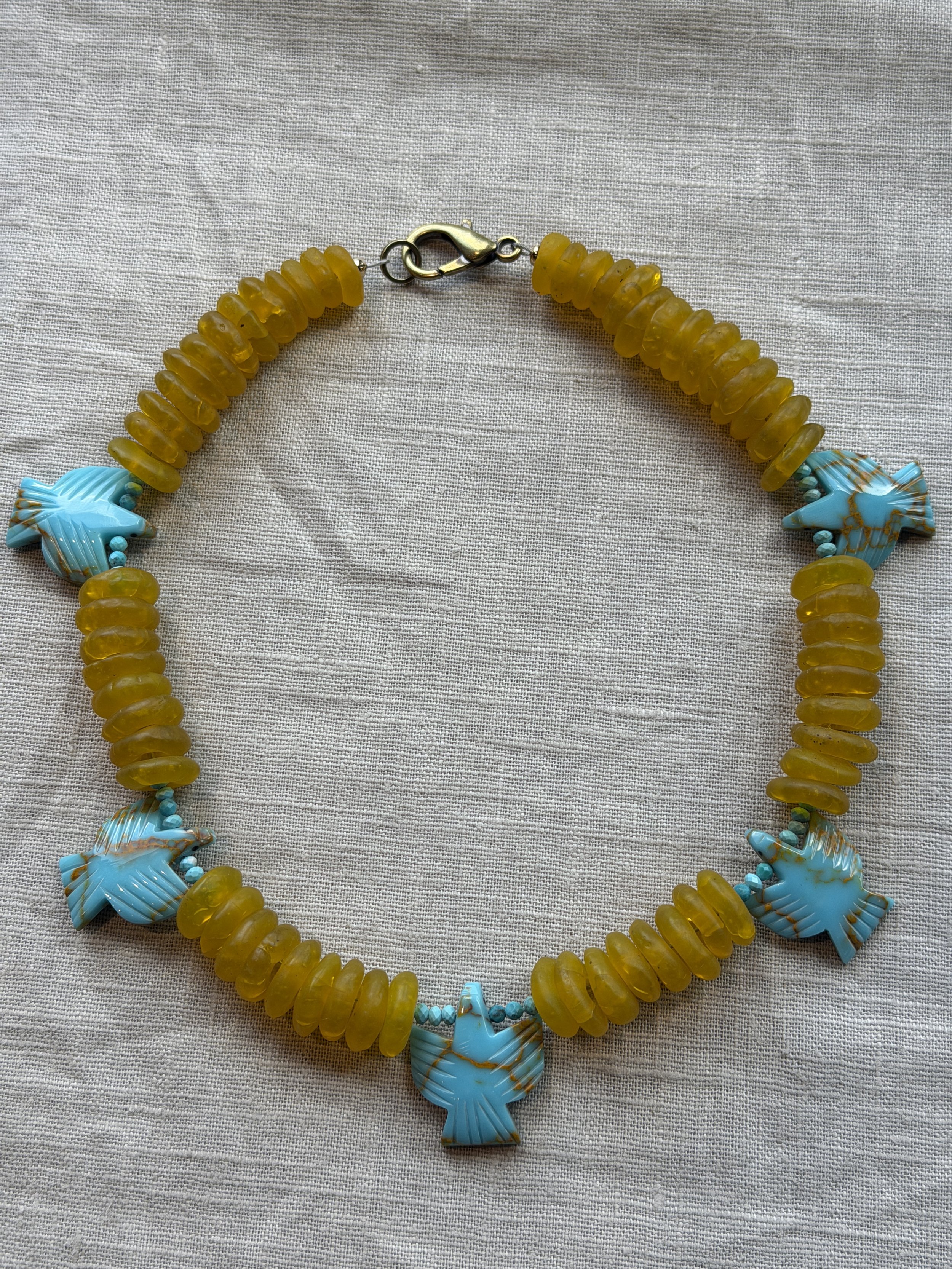 Glasbeads met Fenixvogels.