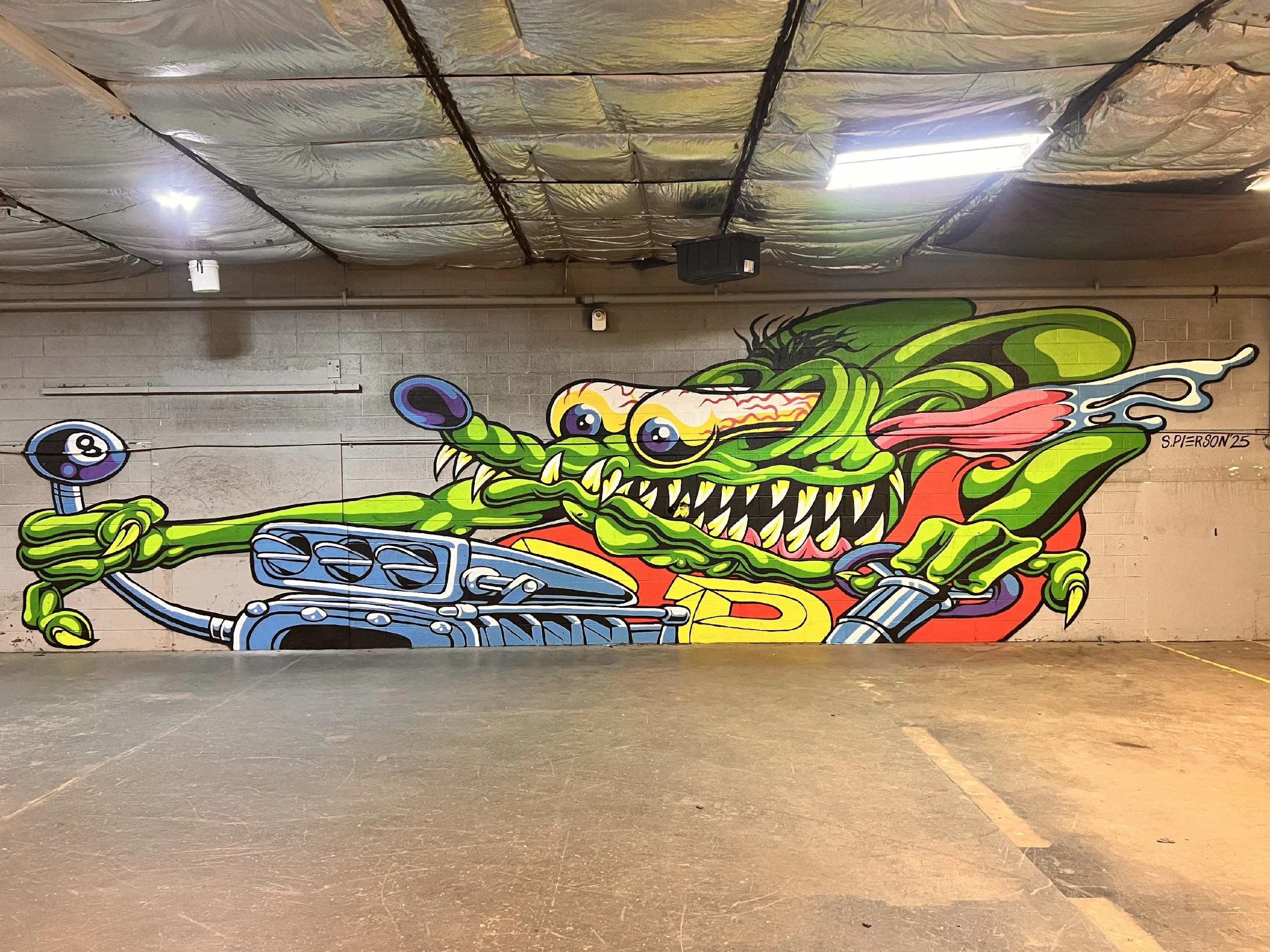 Rat Fink Mural done for Rodz and Bodz Movie Car Museum in Englewood, Colorado - 38’ x 15’