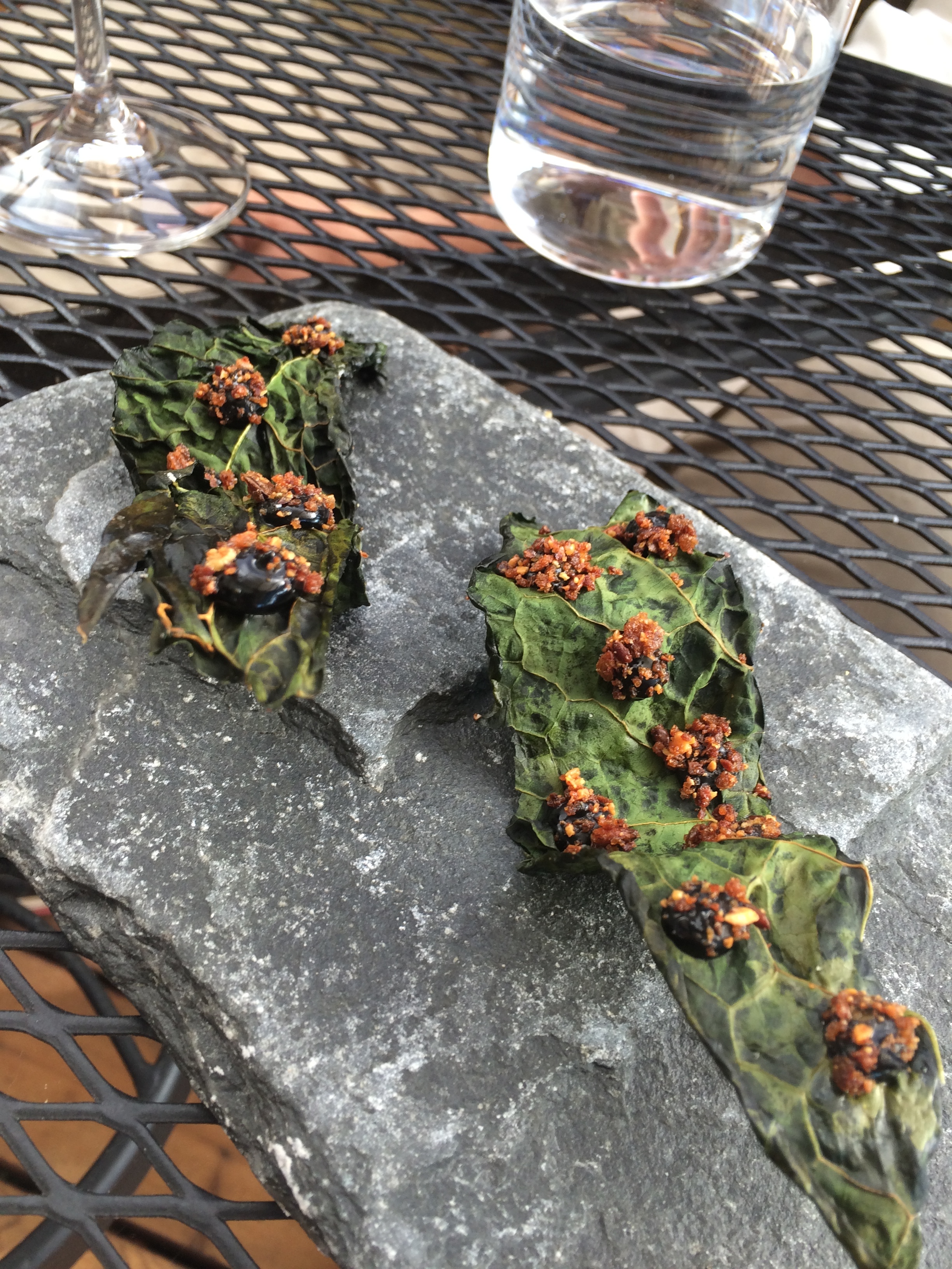 Kale leaves with black truffle