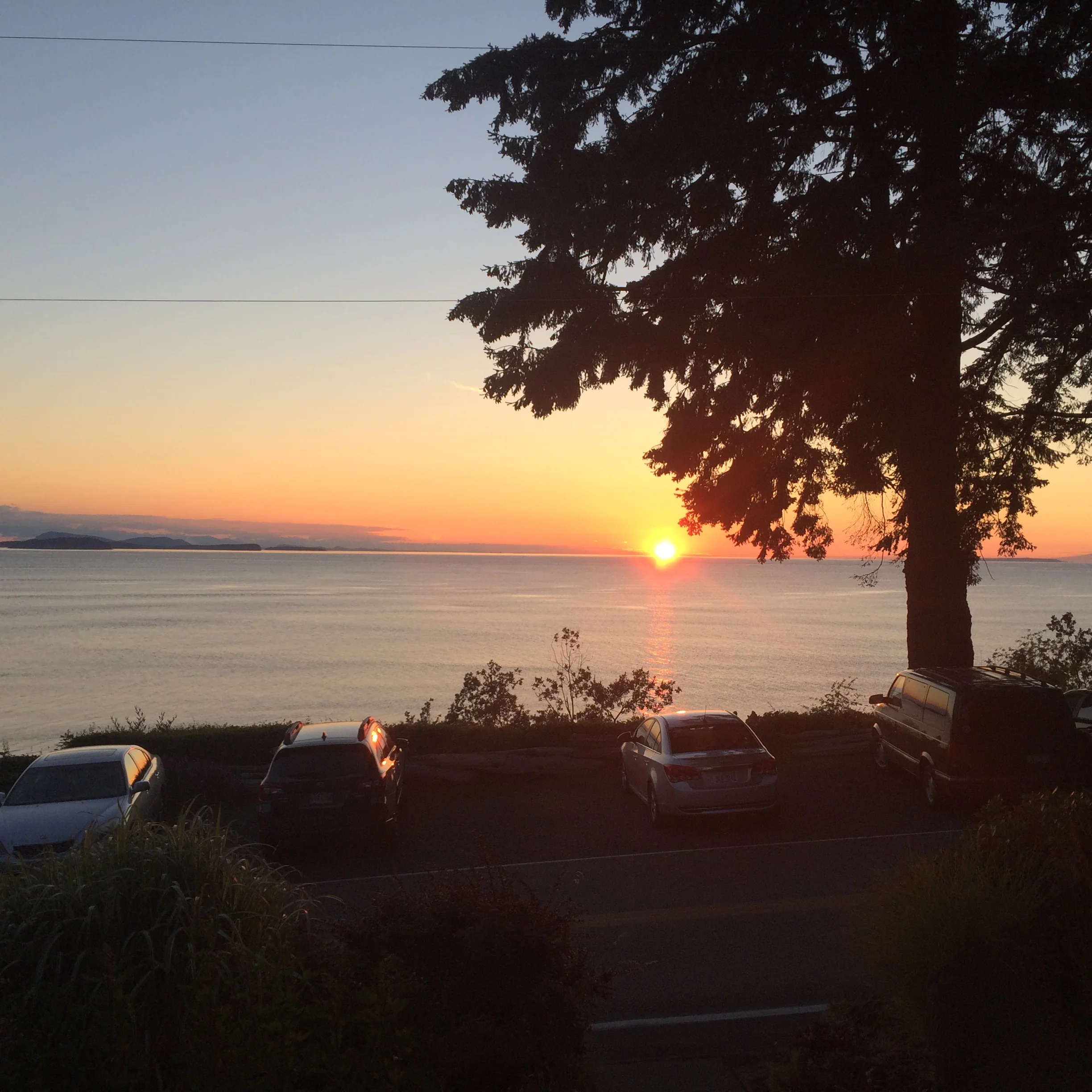 The view from my table as the desserts were about to start. The Pacific Northwest has legendarily long days in summer.