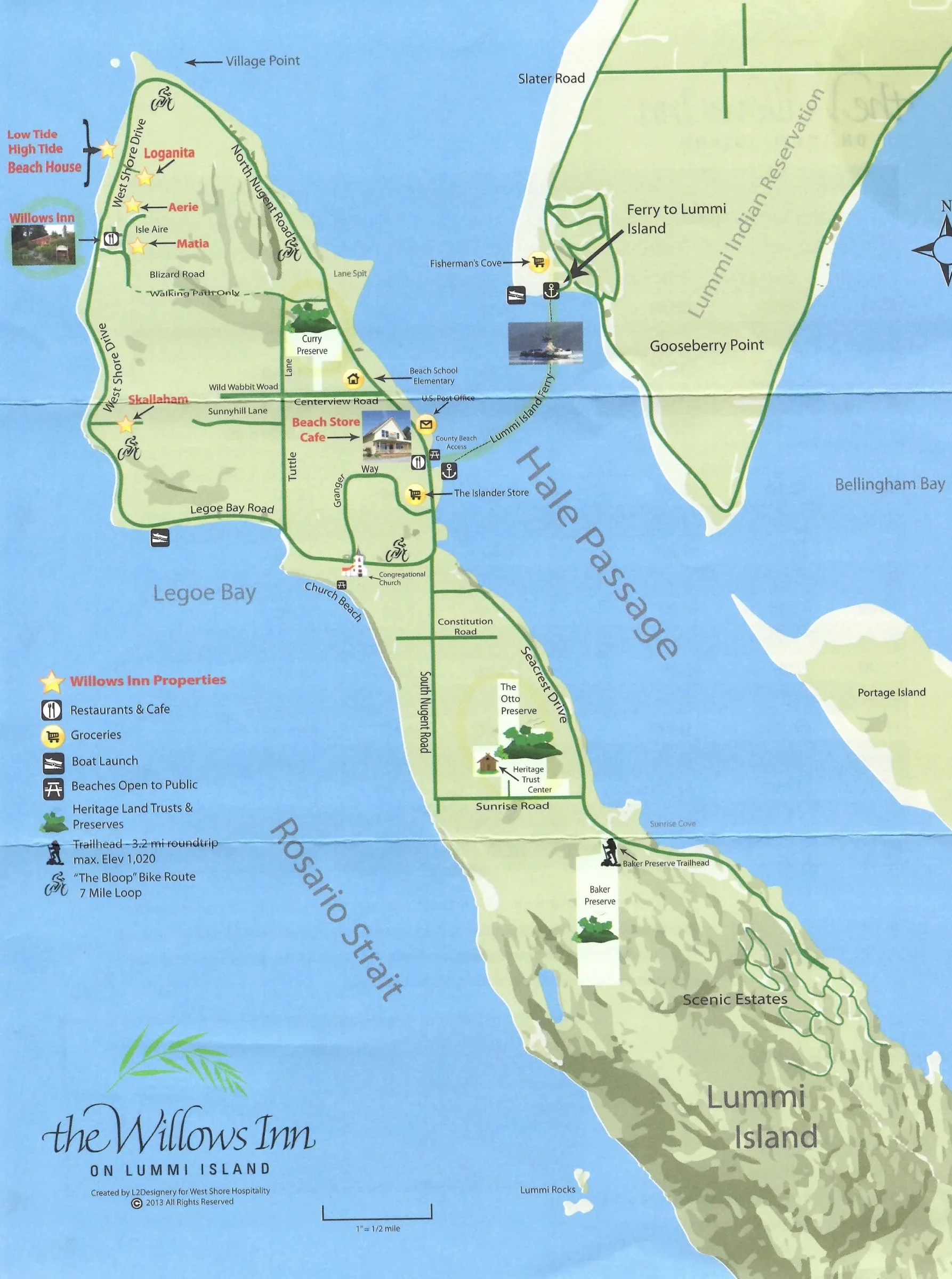 The map of the Island we received as we checked into the Inn.