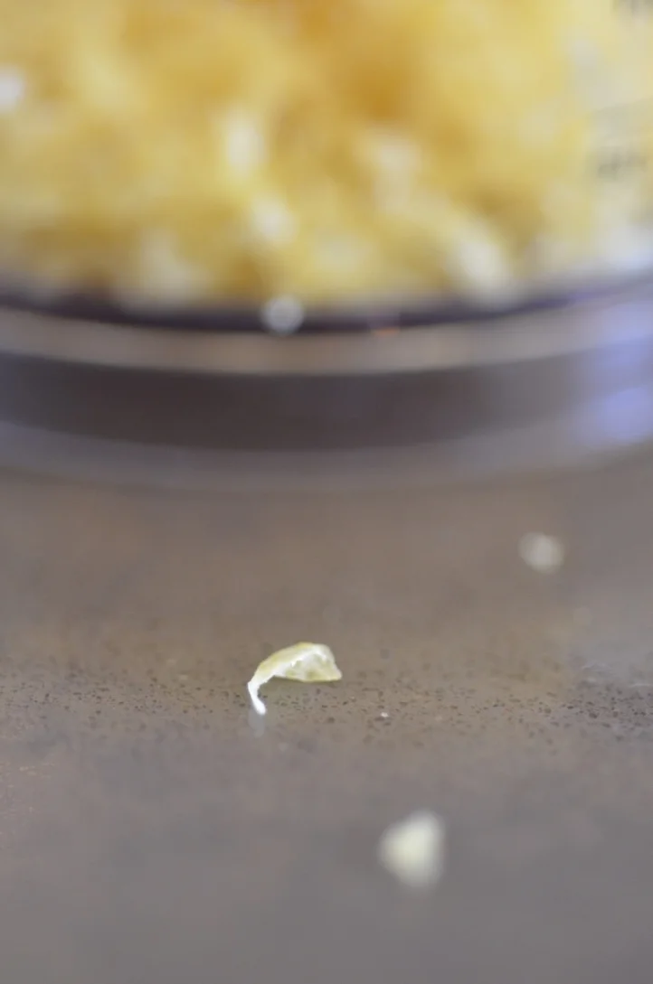 I get a little sad looking at the tiny bits of zest that didn't make it into the measuring cup. 