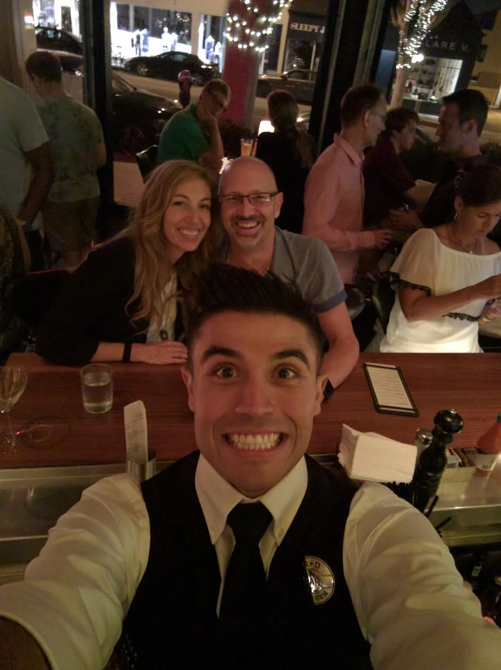 By sitting at the bar we interacted with the friendly staff, even getting our bartender to take an impromptu selfie.