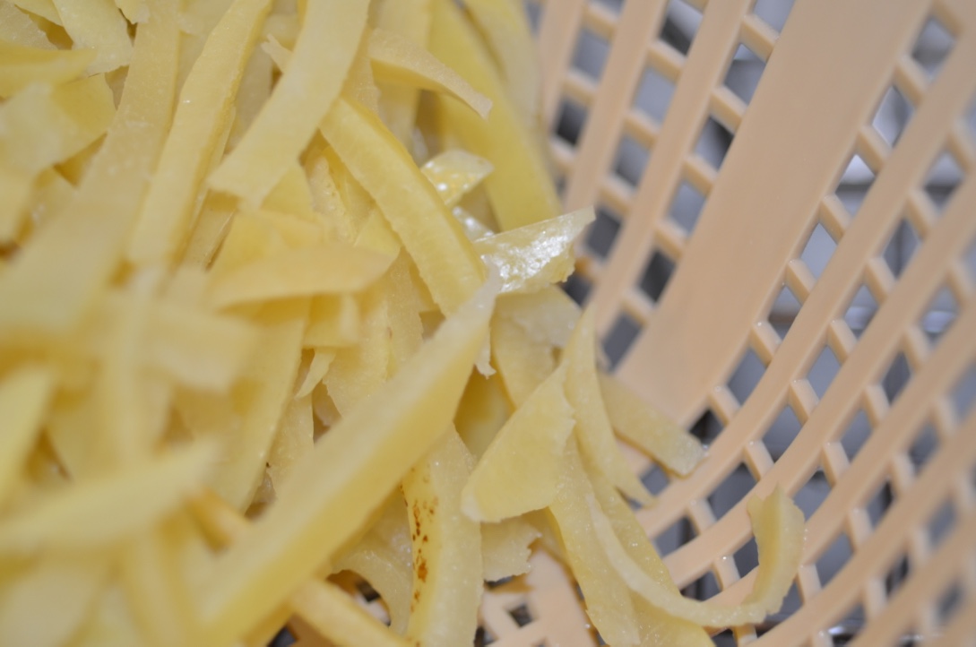 Peel after it has been drained