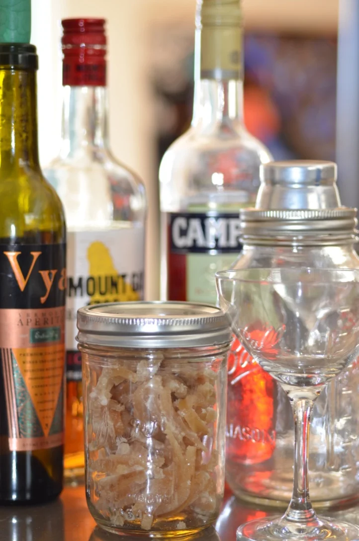 Mise en place, even for drinks. The candied peel is essential...