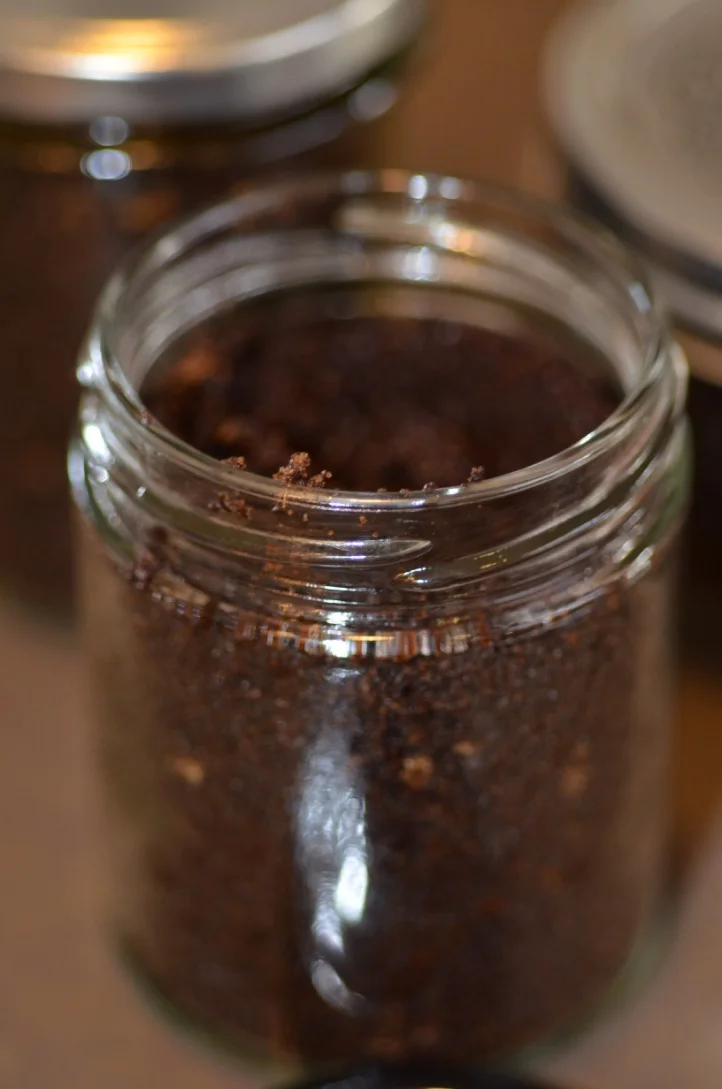 Coffee scrub in a bottle