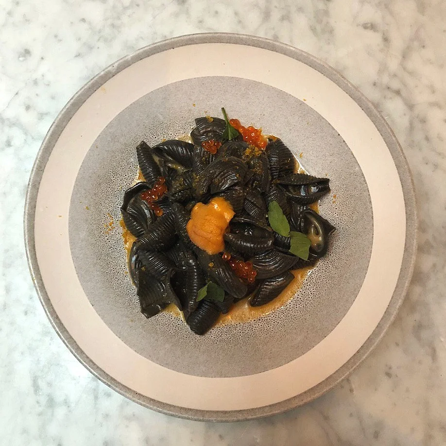 BUCATINI “CARBONARA” squid ink, uni, trout roe, bottarga, chipotle butter | 32