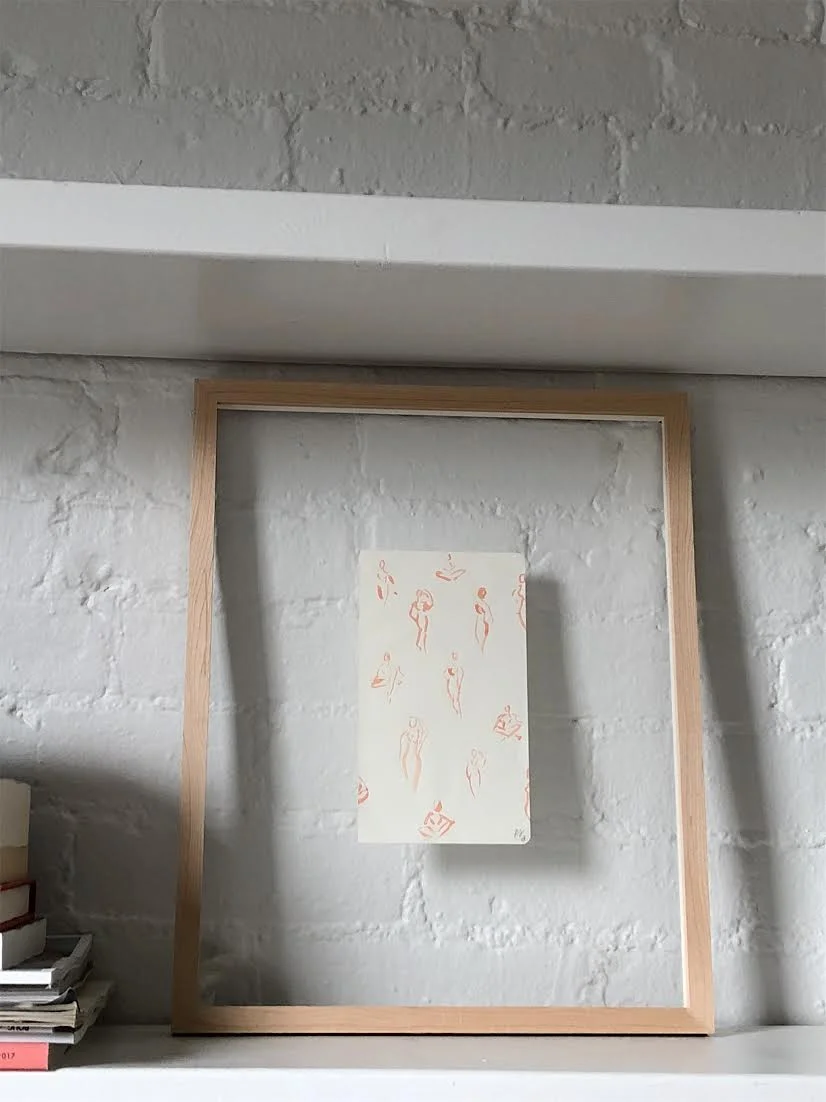 Available* 'Gesture - 'mini pink’ Gouache on paper Price: $330 *Custom Floating Wood Frame