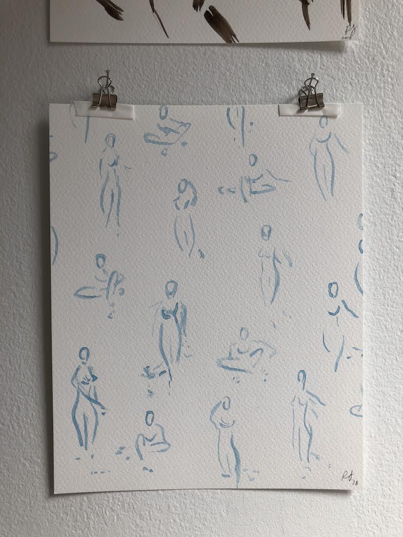  SOLD  'Gesture - 'slumber’  Gouache on paper 