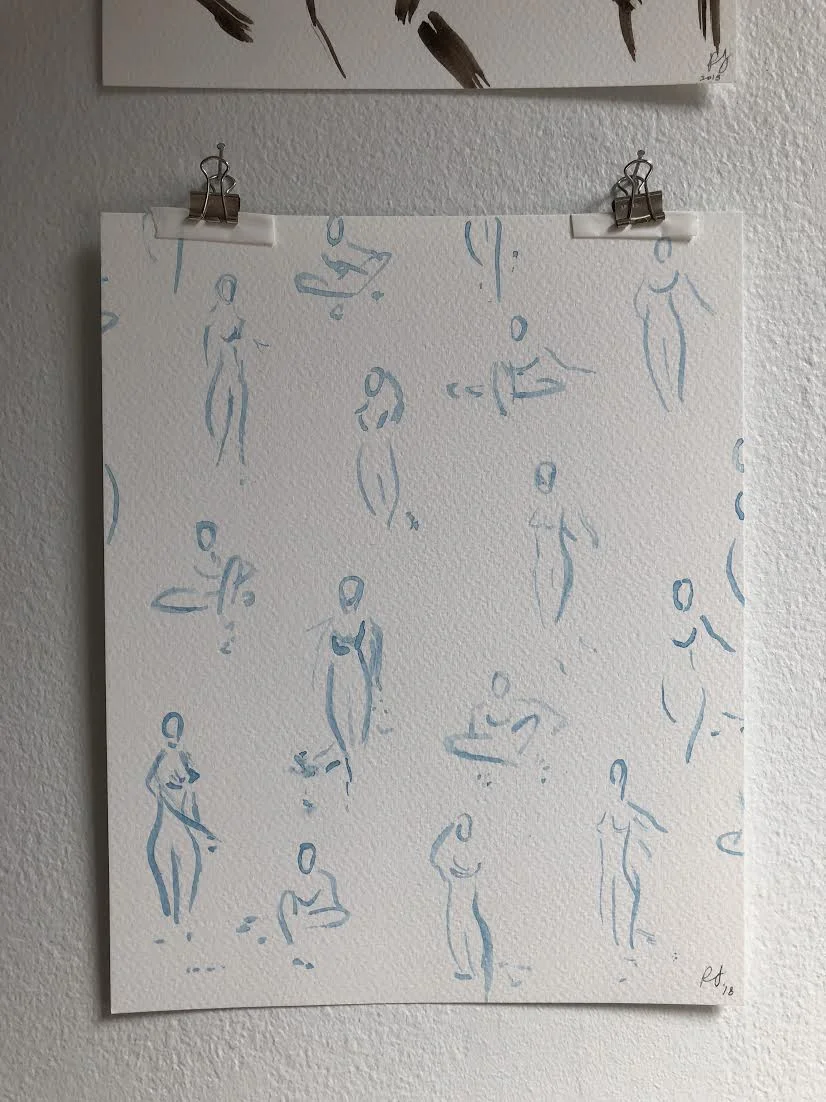 Available* 'Gesture - 'slumber’ Gouache on paper Price: $150 *Only available to purchase via Picture Room