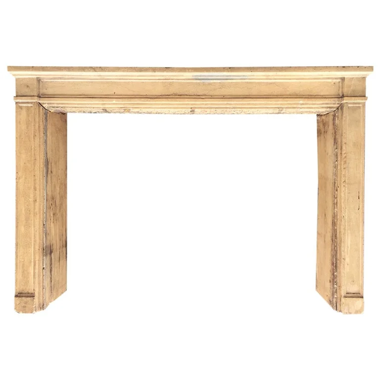 French Antique Stone Fireplace 19th Century