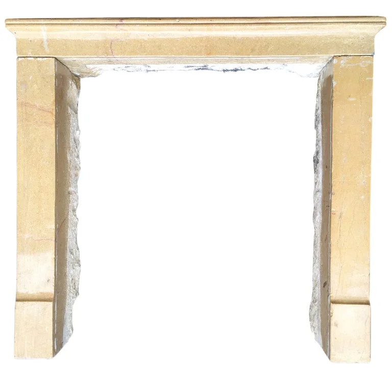 French Antique Stone Fireplace 19th Century