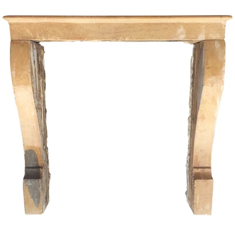 French Antique Stone Fireplace 19th Century
