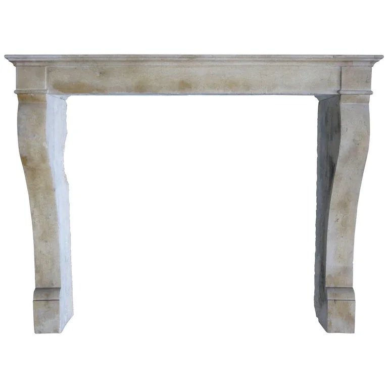 French Antique Stone Fireplace 19th Century