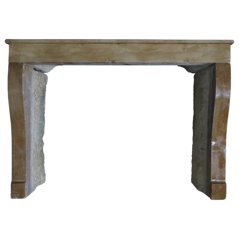 French Antique Stone Fireplace 19th Century