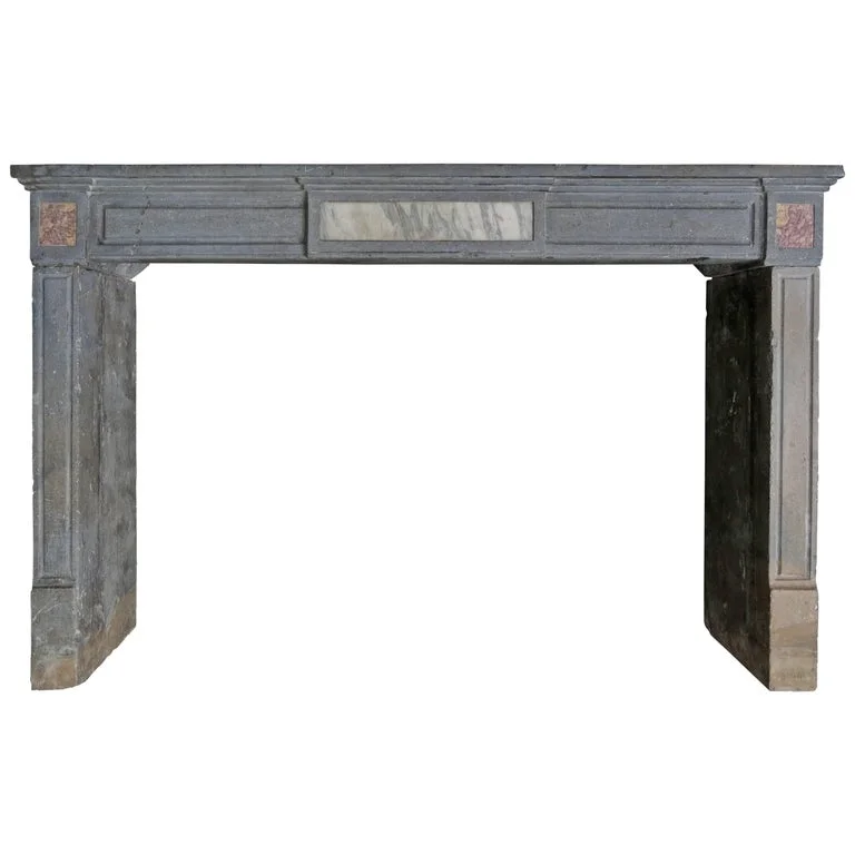 French Antique Stone Fireplace 19th Century