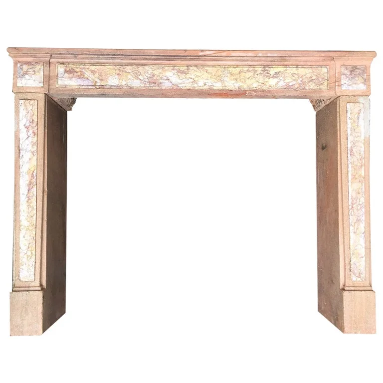 French Antique Stone Fireplace 19th Century