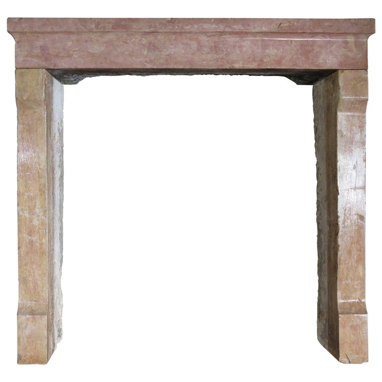 French Antique Stone Fireplace 19th Century