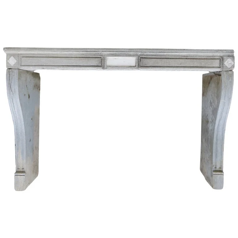 French Antique Stone Fireplace 19th Century