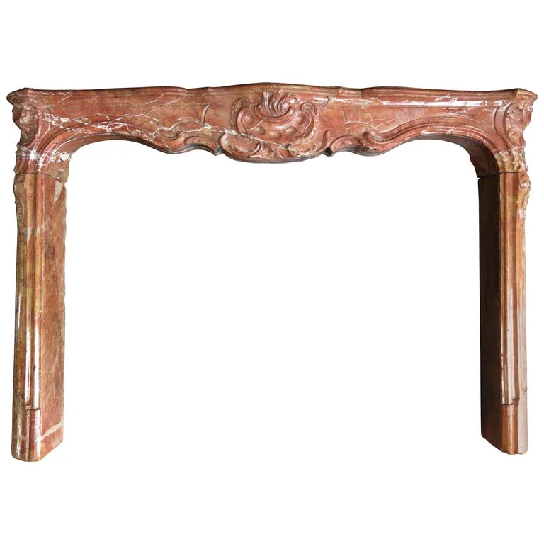French antique marble fireplace Louis XV Style 18th century France