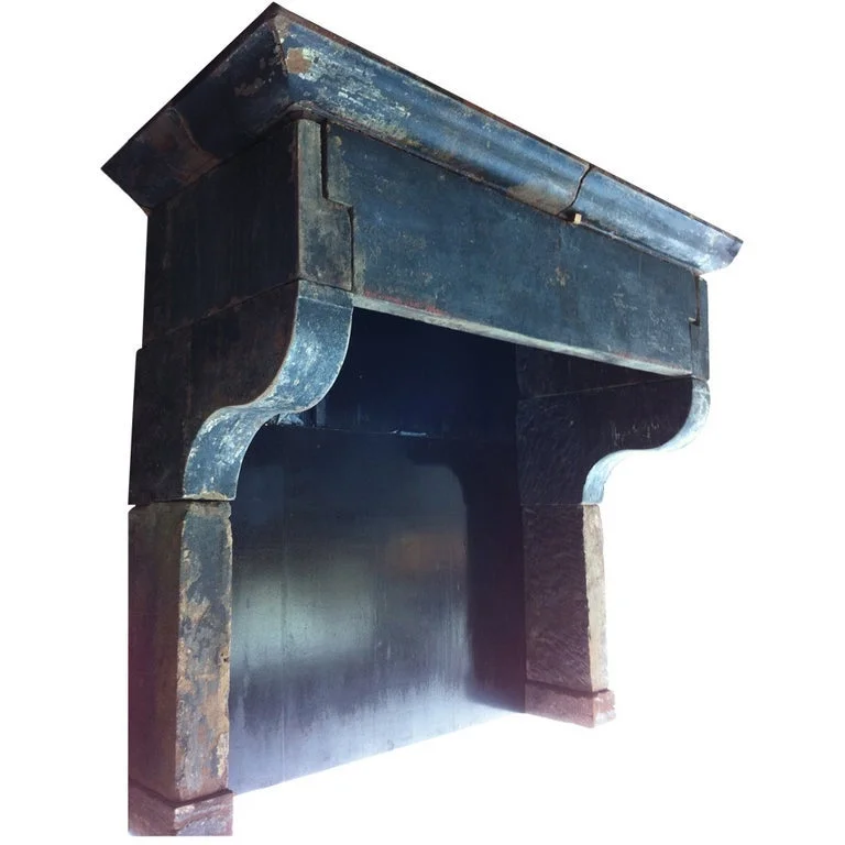 French antique stone fireplace Louis XIII Style 17th century France