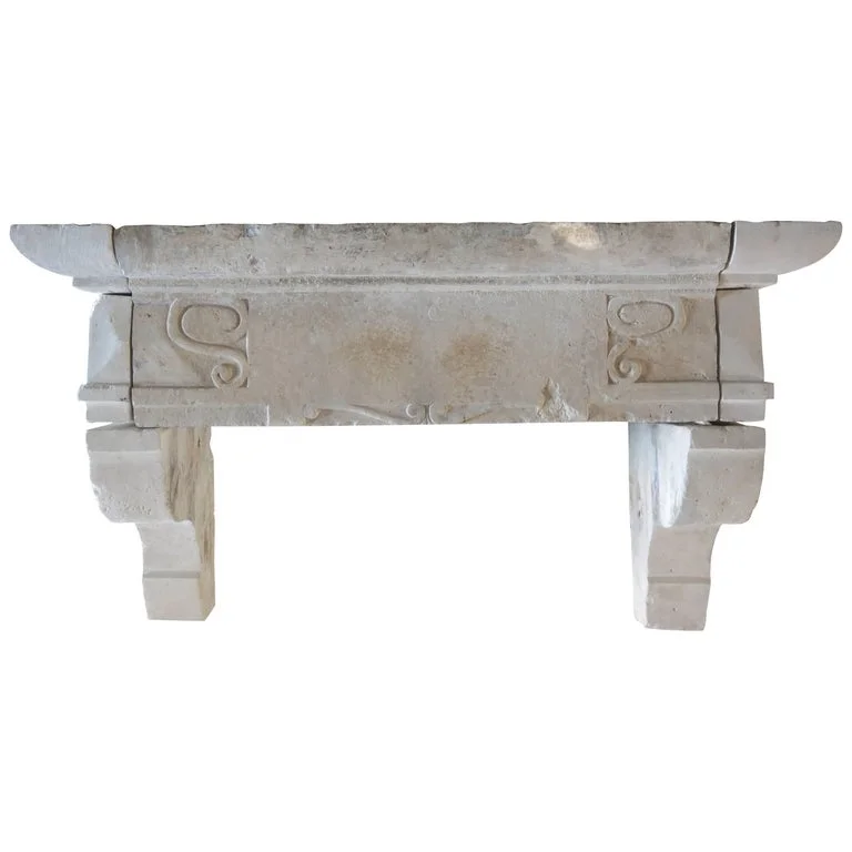 French antique Renaissance Style fireplace for Kitchen