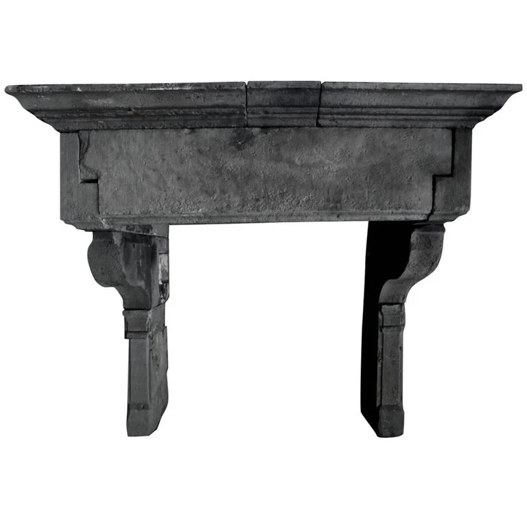 French antique stone fireplace Louis XIII Style 17th century