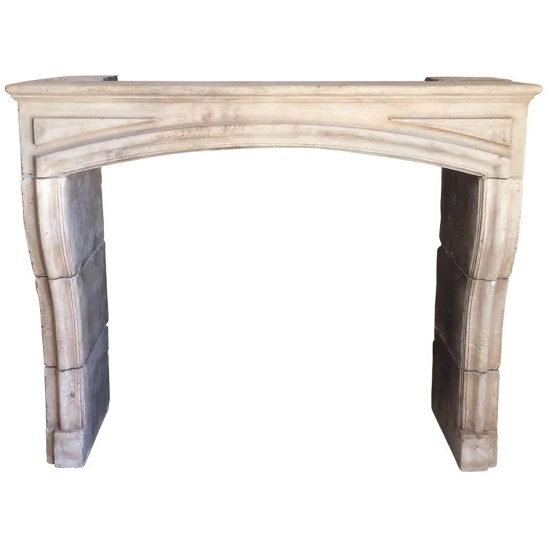 French Louis XIV Style fireplace in limestone 20th century France
