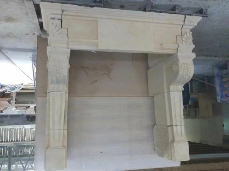 French Renaissance Style Fireplace Limestone 21st century France