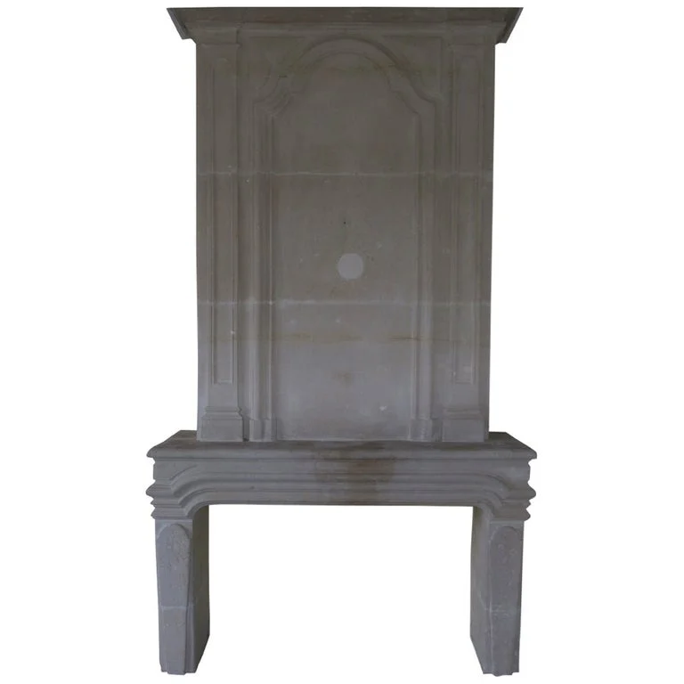 French antique Louis XIV Style fireplace with trumeau 18th century France