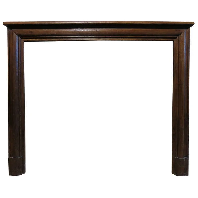 French antique wood oak fireplace 19th century France