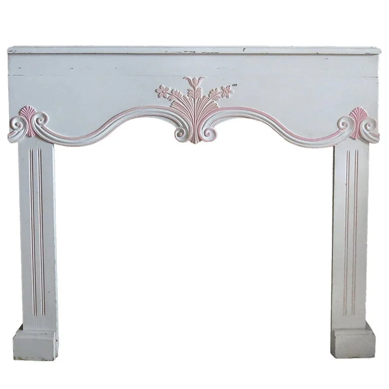 French antique wood fireplace 20th century France