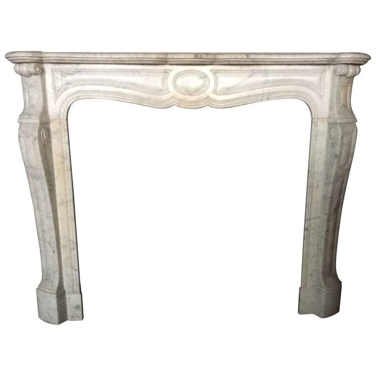 French antique marble fireplace