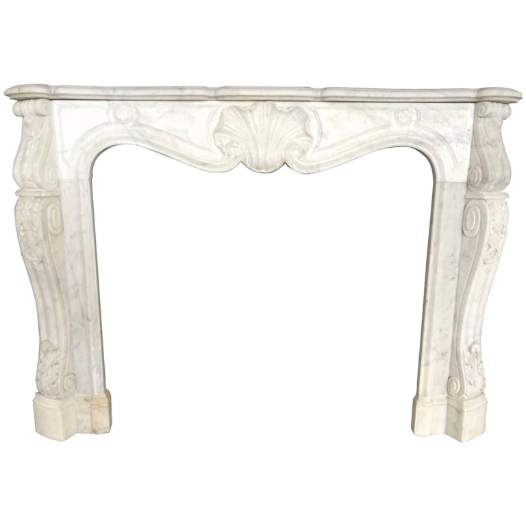 French antique marble fireplace Regency style 19th century France