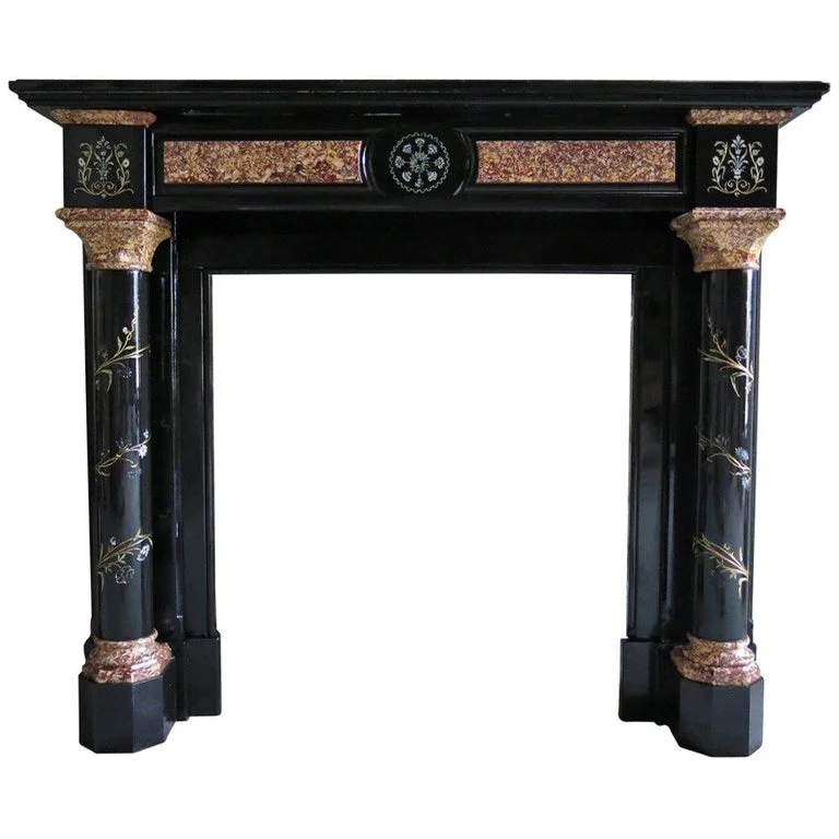 French antique marble fireplace
