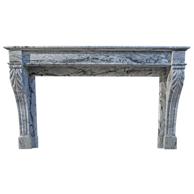 French antique marble fireplace