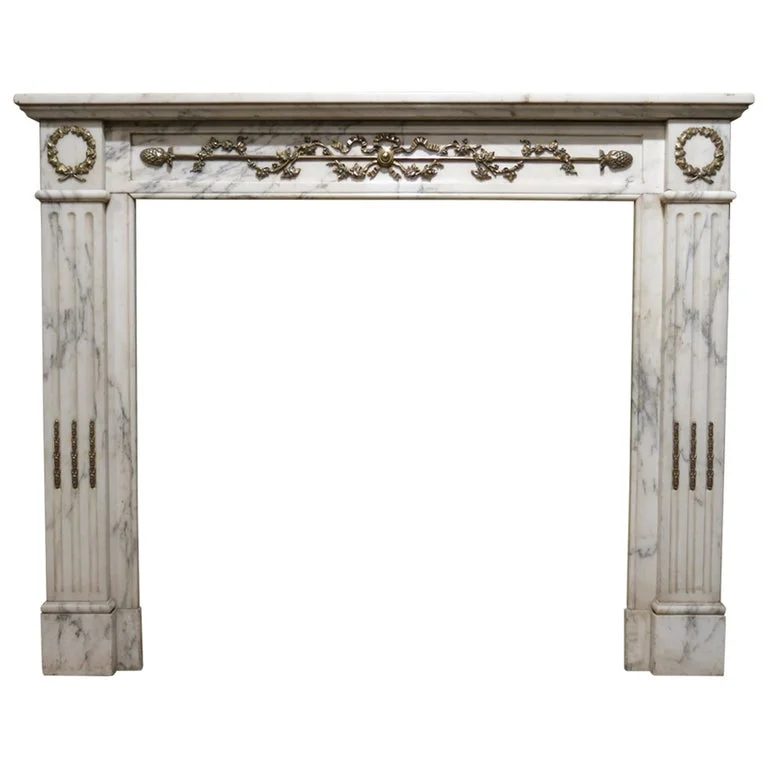 French antique marble fireplace
