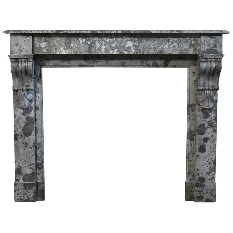 French antique marble fireplace