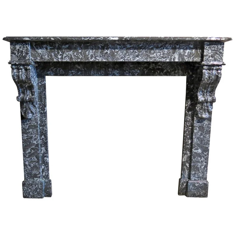 French antique marble fireplace