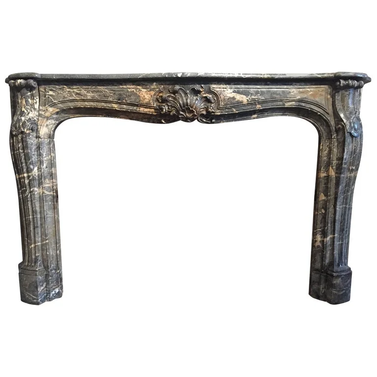 French antique marble fireplace