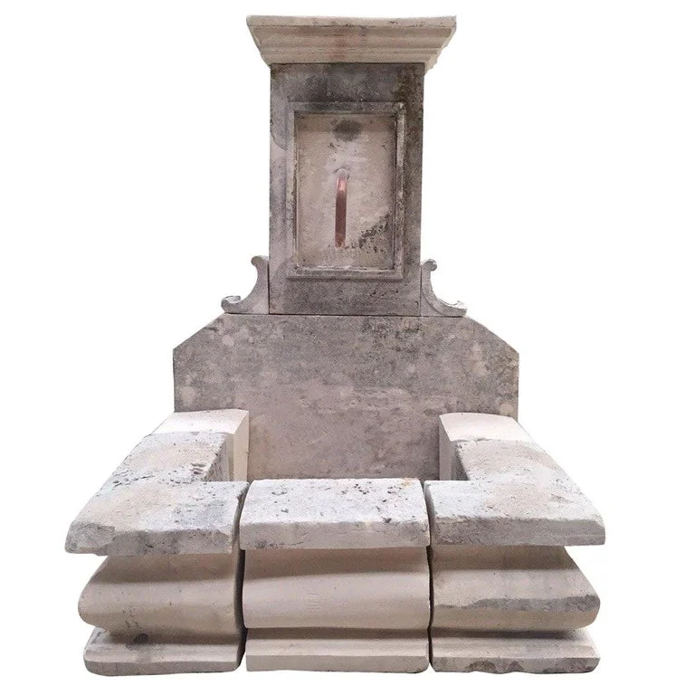 French antique limestone fountain late 20th Century France