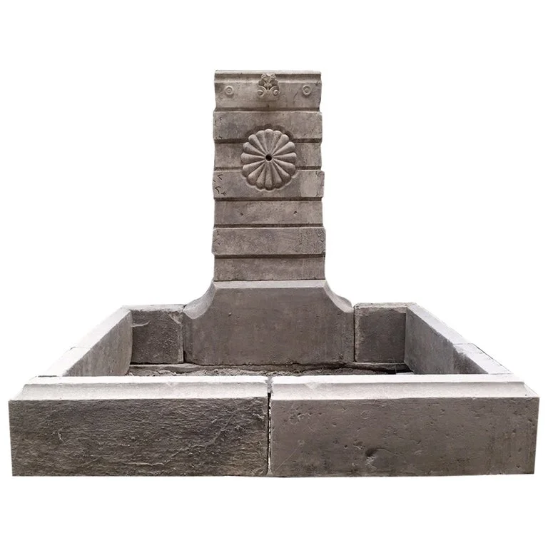 French antique limestone Fountain late 20th Century France